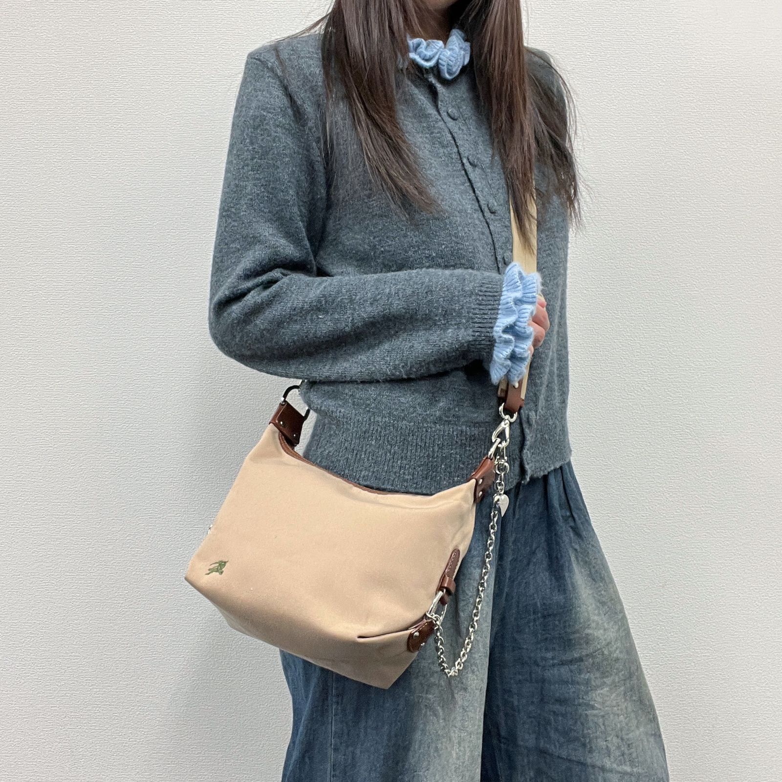 中古】BURBERRY バーバリー ショルダーバッグ ベージュ キャンバス