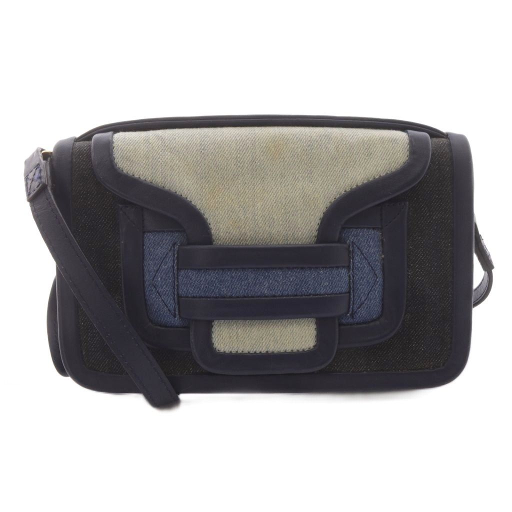 ピエールアルディ PIERRE HARDY デニム アルファ 2 WAY ショルダーバッグ ハンドバッグ 紺