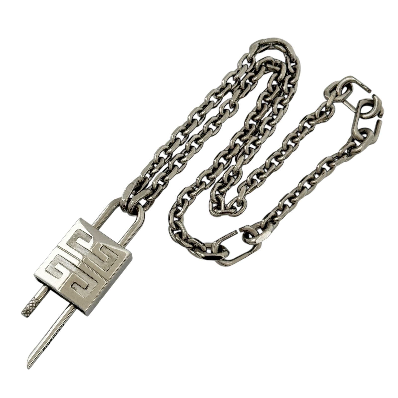 ジバンシィ メンズ パドロック チェーン ネックレス ペンダント 4 G