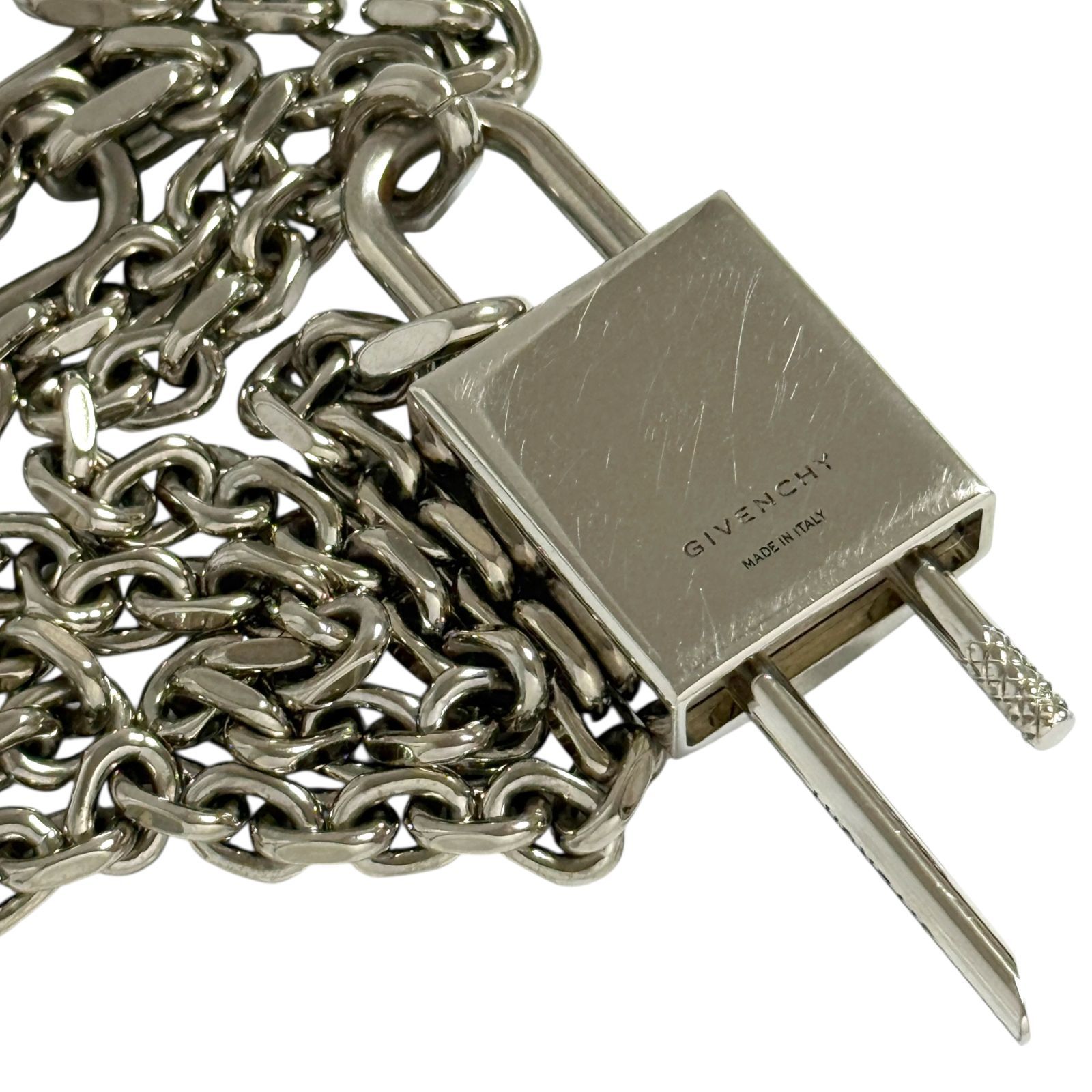 ジバンシィ メンズ パドロック チェーン ネックレス ペンダント 4G