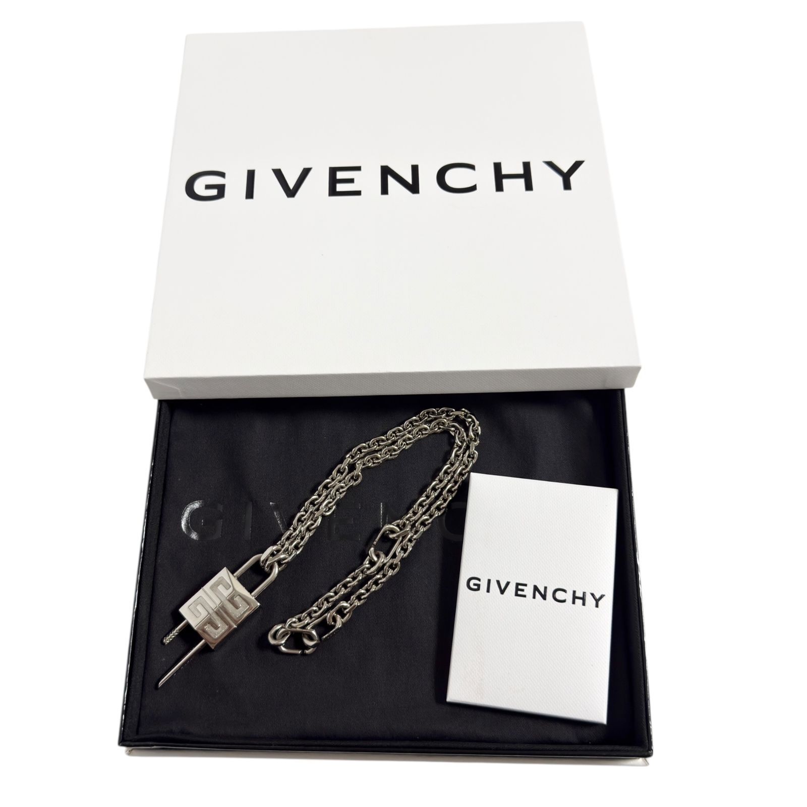 GIVENCHY パドロック チェーン ネックレス ジバンシィ メンズ パドロック チェーン ネックレス ペンダント 4G