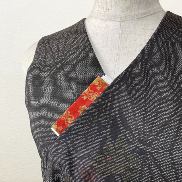  着物リメイク 大島紬の着物から作った茶道お稽古着 チュニック丈タイプ 麻の葉と小花 紬 着物