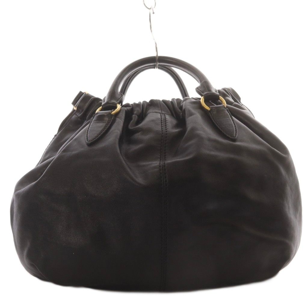 ミュウミュウ miumiu ヴィッテロ リュクス ハンドバッグ レザー ブラック |YO 34 OH