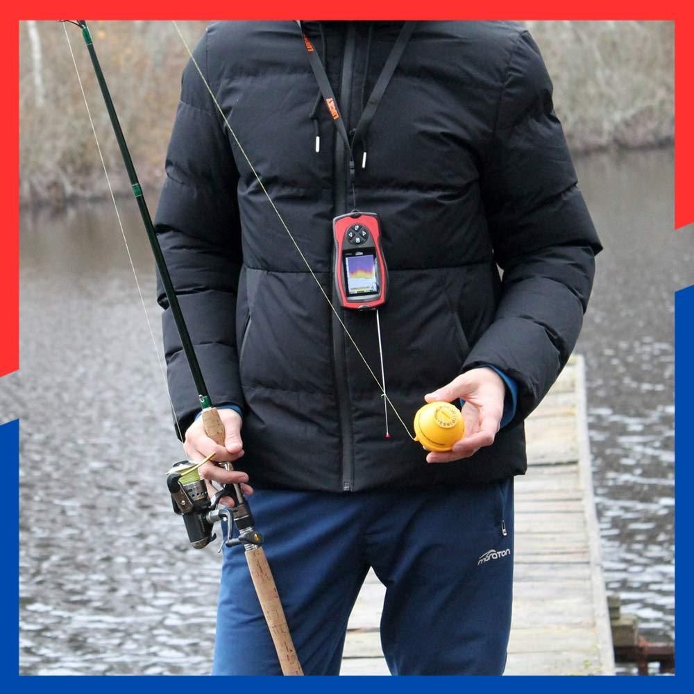 商品 日本語説明書付き 釣り ワカサギ バス 魚探 ポータブル 魚群探知機 ワイヤレス LUCKYLAKER