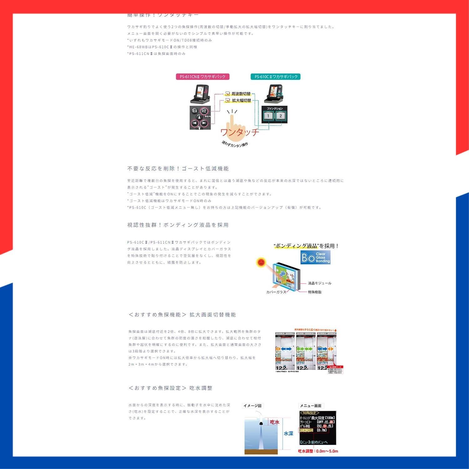 ホンデックス HONDEX 魚群探知機 PS 610 C 2 ワカサギパック