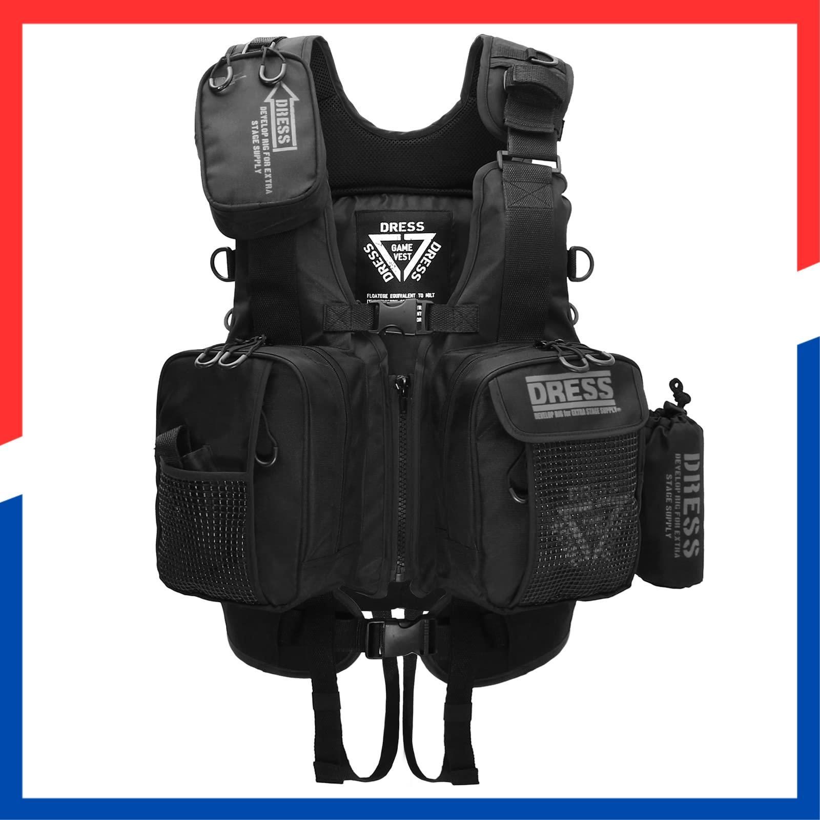 商品 ドレス DRESS フローティングゲームベスト 全 釣り ライフジャケット 救命胴衣 軽量 収納 多機能 通気性 fishing 胴長 ウェーディング デザートカラー ワンサイズ