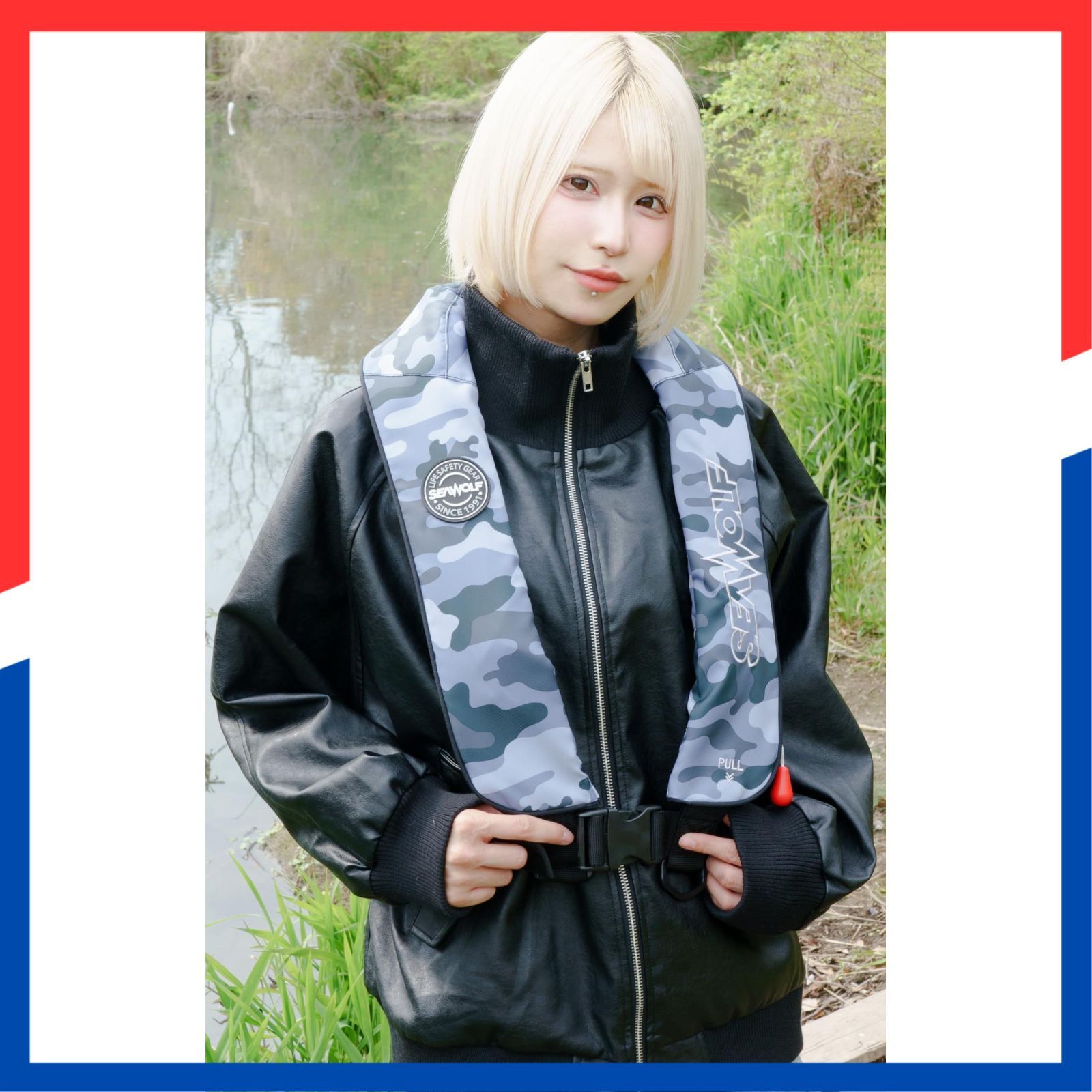 商品 観光船 遊漁船 遊覧船 建設業 フィッシング メンズ 釣り ベスト型 軽い レディース 自動膨脹式 救命胴衣 SW-J-F 03 自動手動膨脹兼用 フリーサイズ 肩掛けタイプ タイプA 国土交通省型式承認品 書取扱説明書つき 桜マーク ライフジャケッ