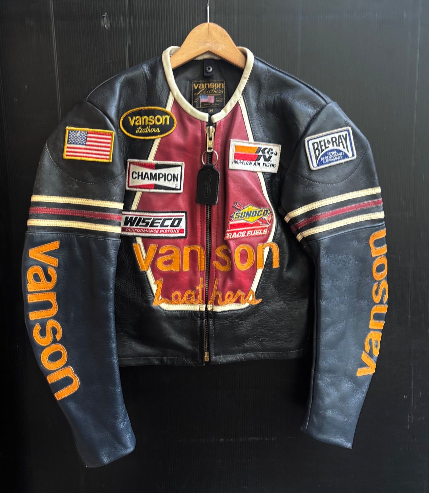 美品 希少サイズ 34 VANSON バンソン ワンスター レザー ジャケット