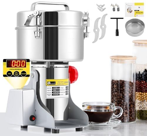 CGOLDENWALL 2500g粉末ミルLED表示 電動微粉砕機業務用 穀類・生薬