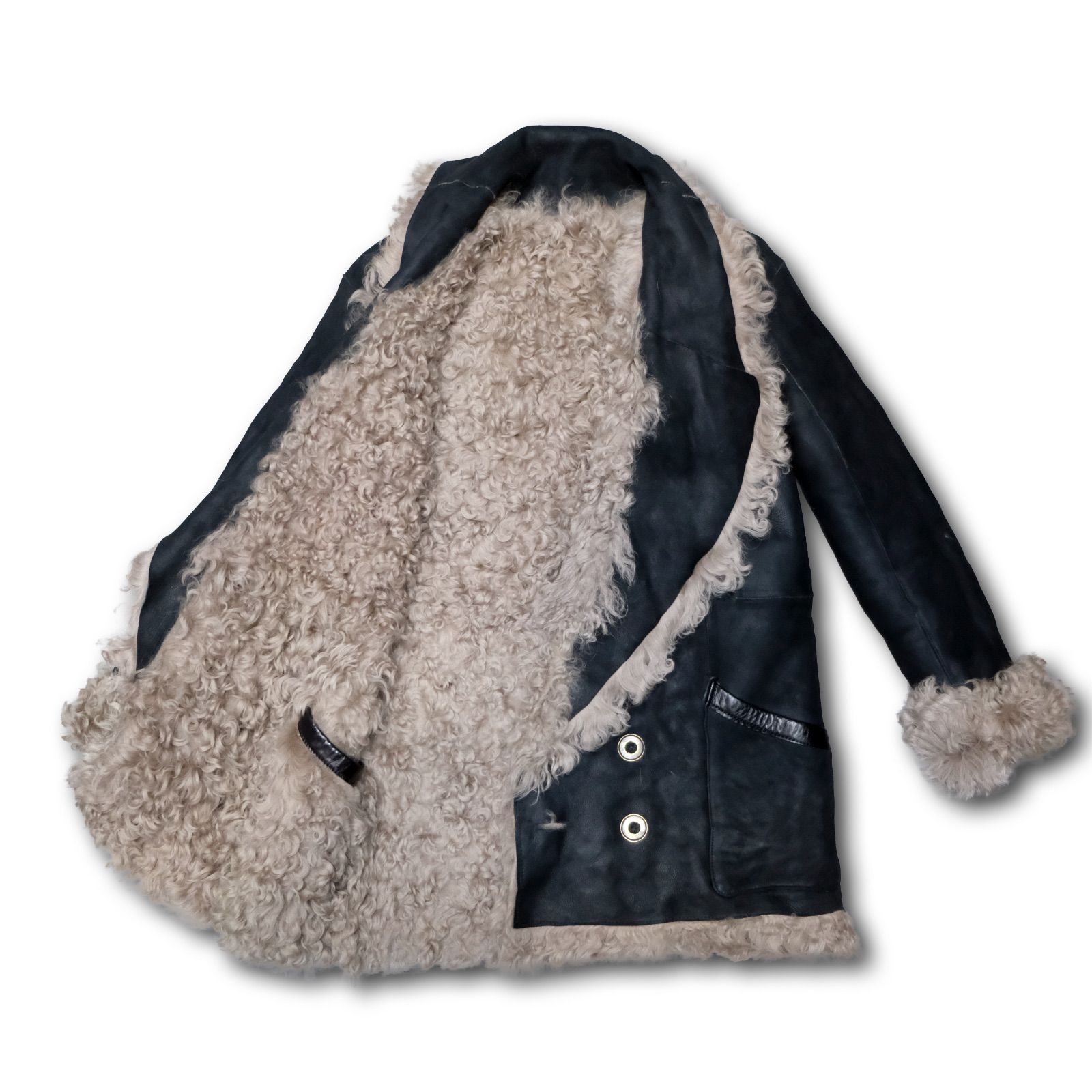 フランス製 Inès & Maréchal リアルムートン リバーシブルコート