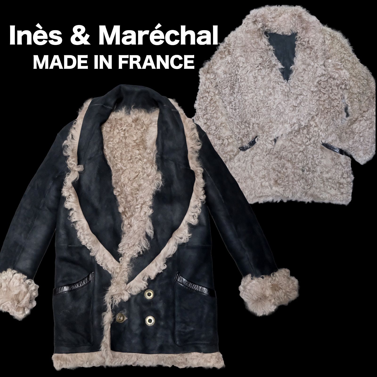 リアルムートンコート☆イネスエマーシャル☆ フランス製 Inès & Maréchal リアルムートン リバーシブルコート