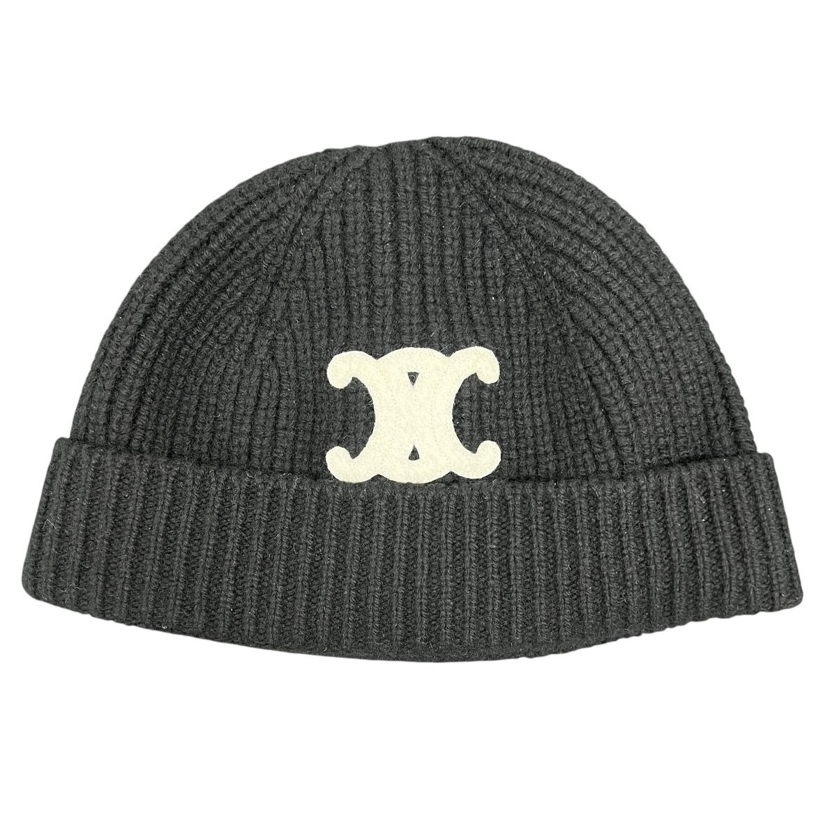 CELINE 極美品 セリーヌ トリオンフ カシミヤ ビーニー 2AA32384D