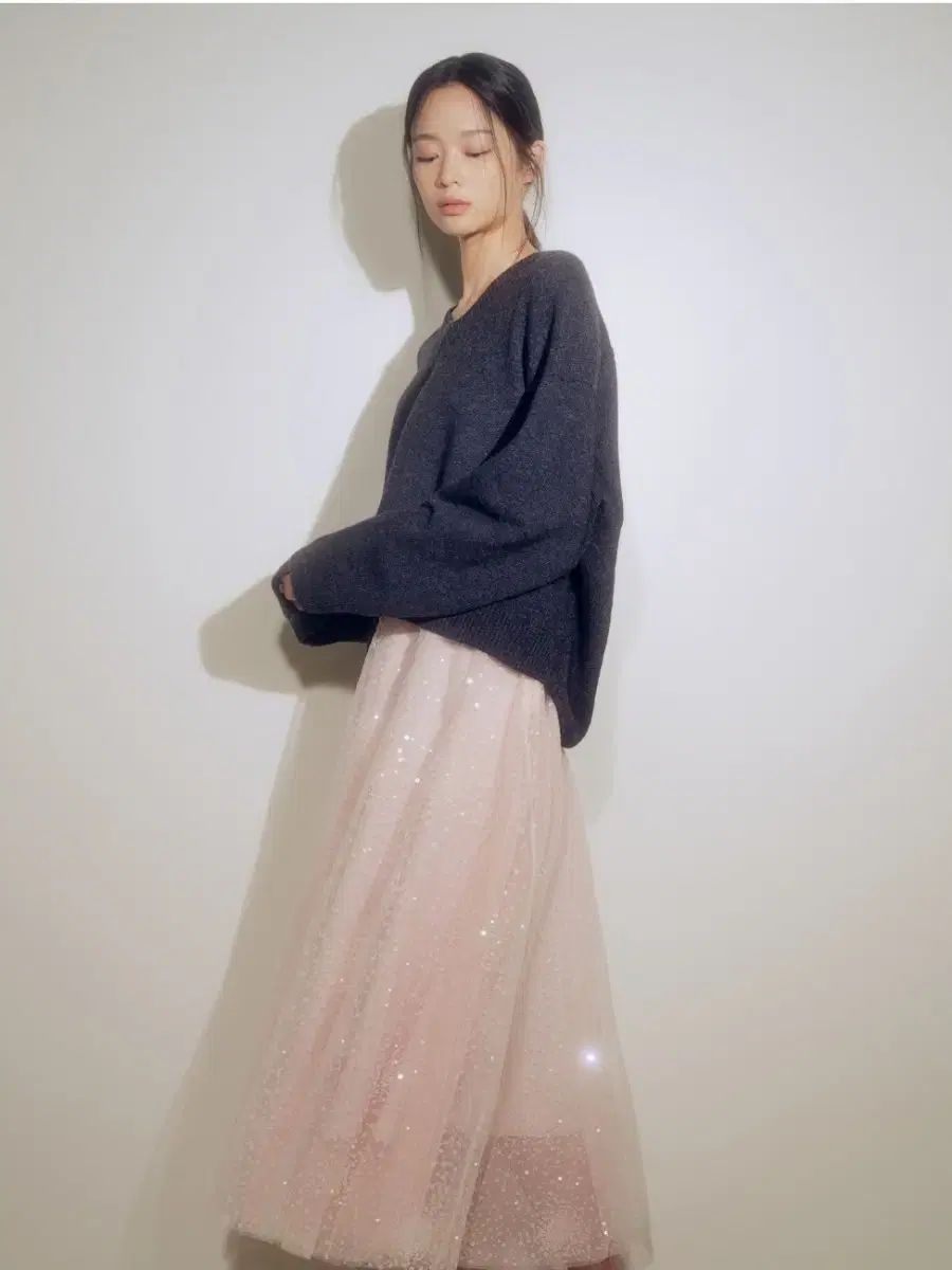 ブランショ ピンク シークイン チュールスカート|ロング丈|Sサイズ