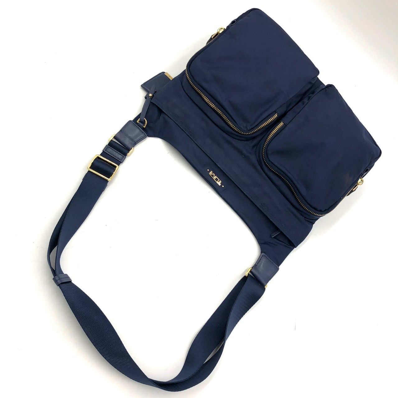 美品】TUMI トゥミ ショルダーバッグ 斜め掛け ネイビー 紺 ナイロン 