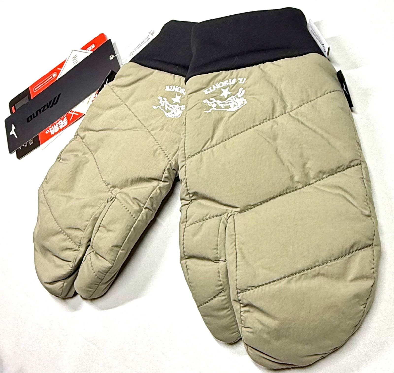 IL BISONTE MIZUNO フィンガーパデットミトン S-M ベージュ