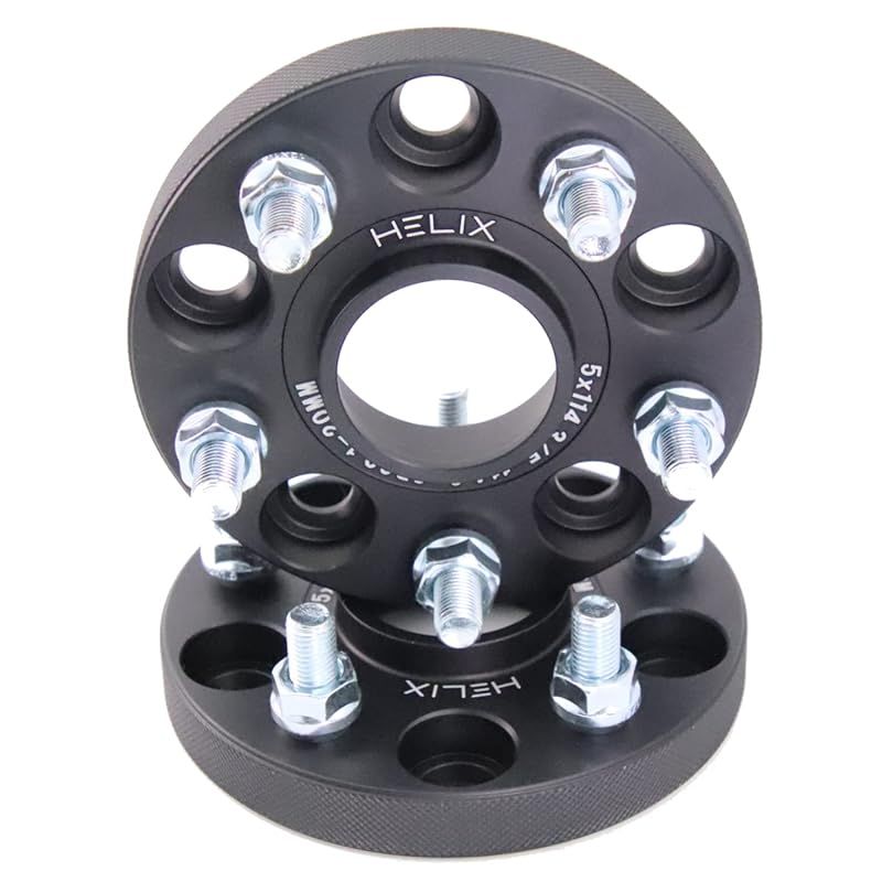 HELIX ハブ付 ワイドトレッドスペーサー 5 H PCD 114.3 内径60 mm M 12 XP 1.5 マットブラック セット 適合車事前に要 25
