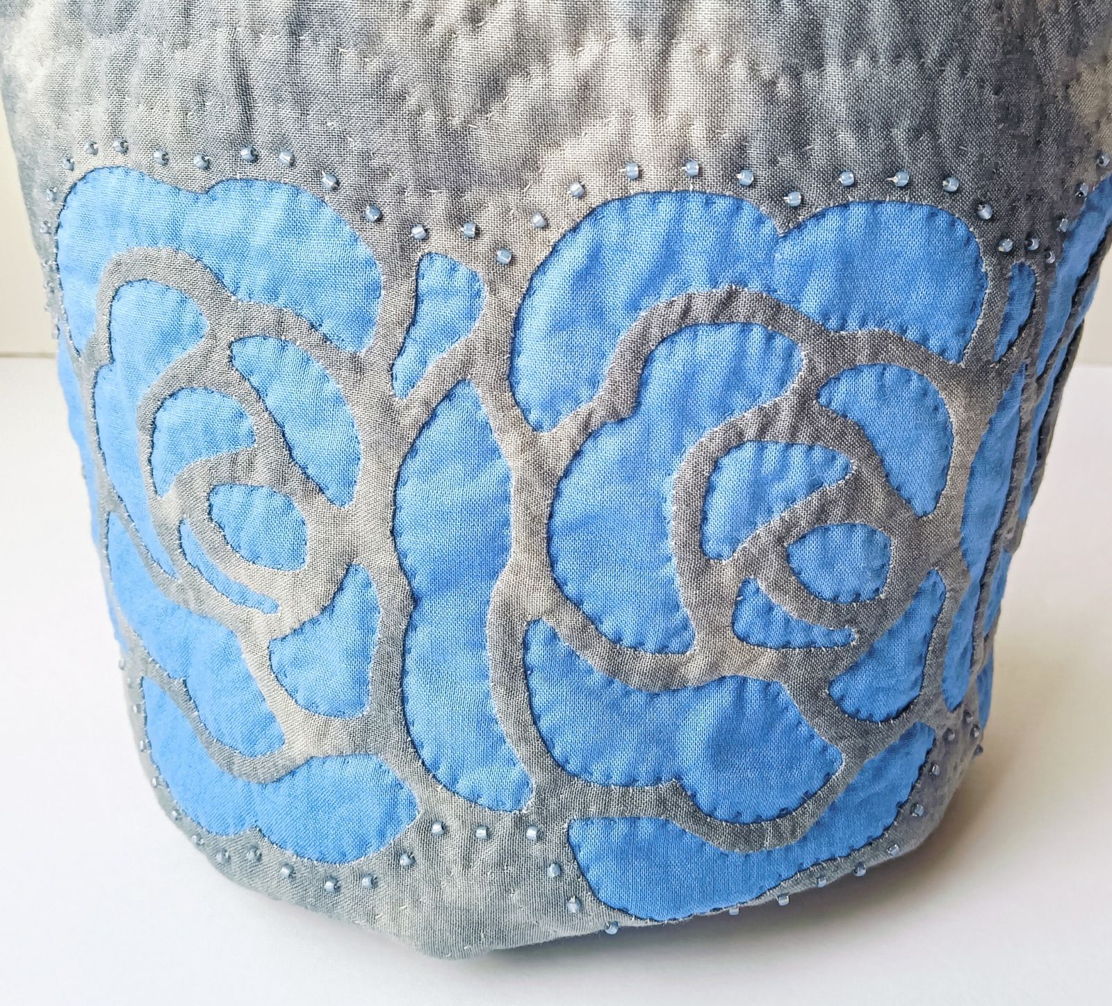 ハワイアンキルト バケツ型トートバッグ ロケラニブルー - メルカリ