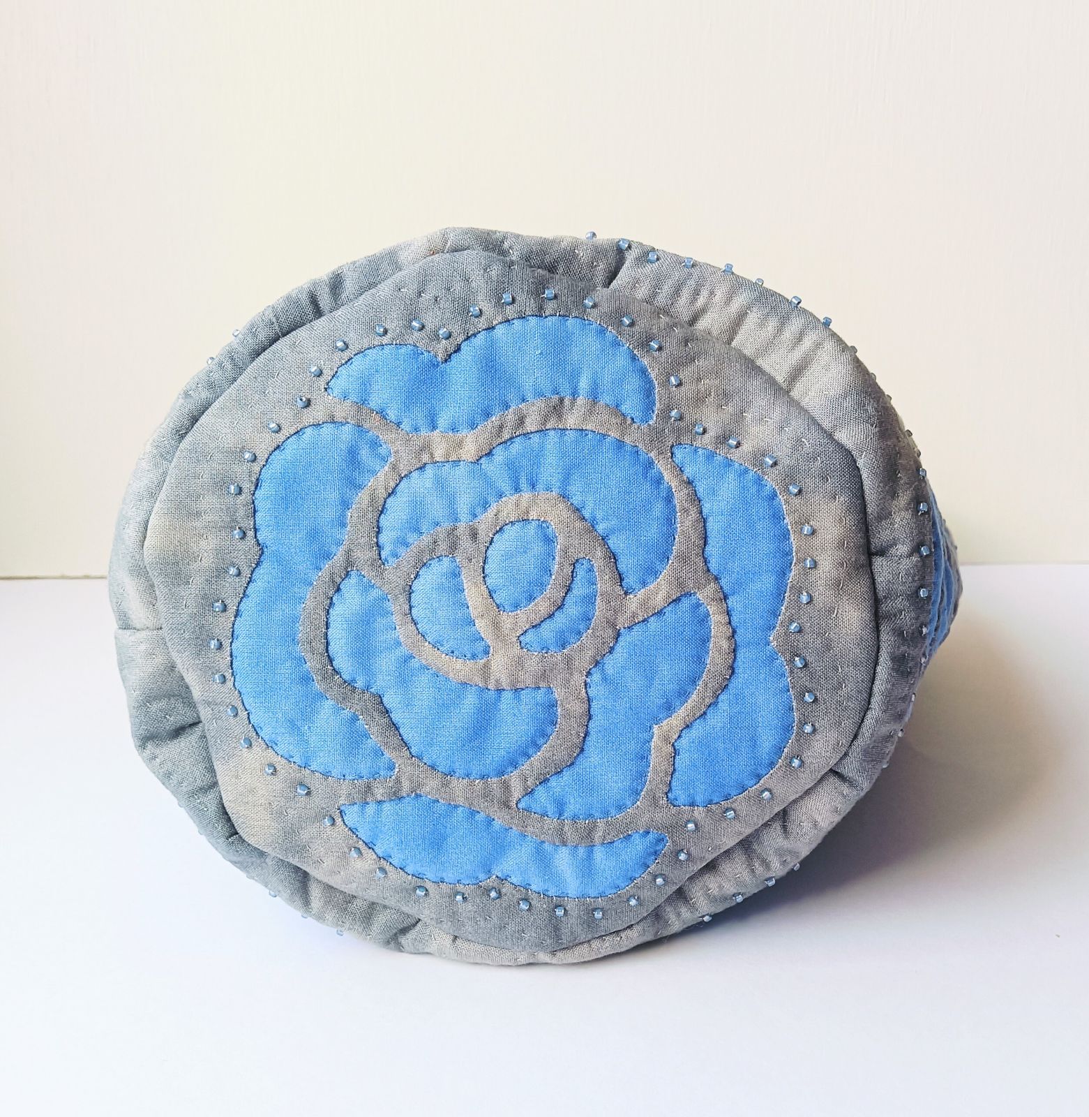 ハワイアンキルト バケツ型トートバッグ ロケラニブルー - メルカリ