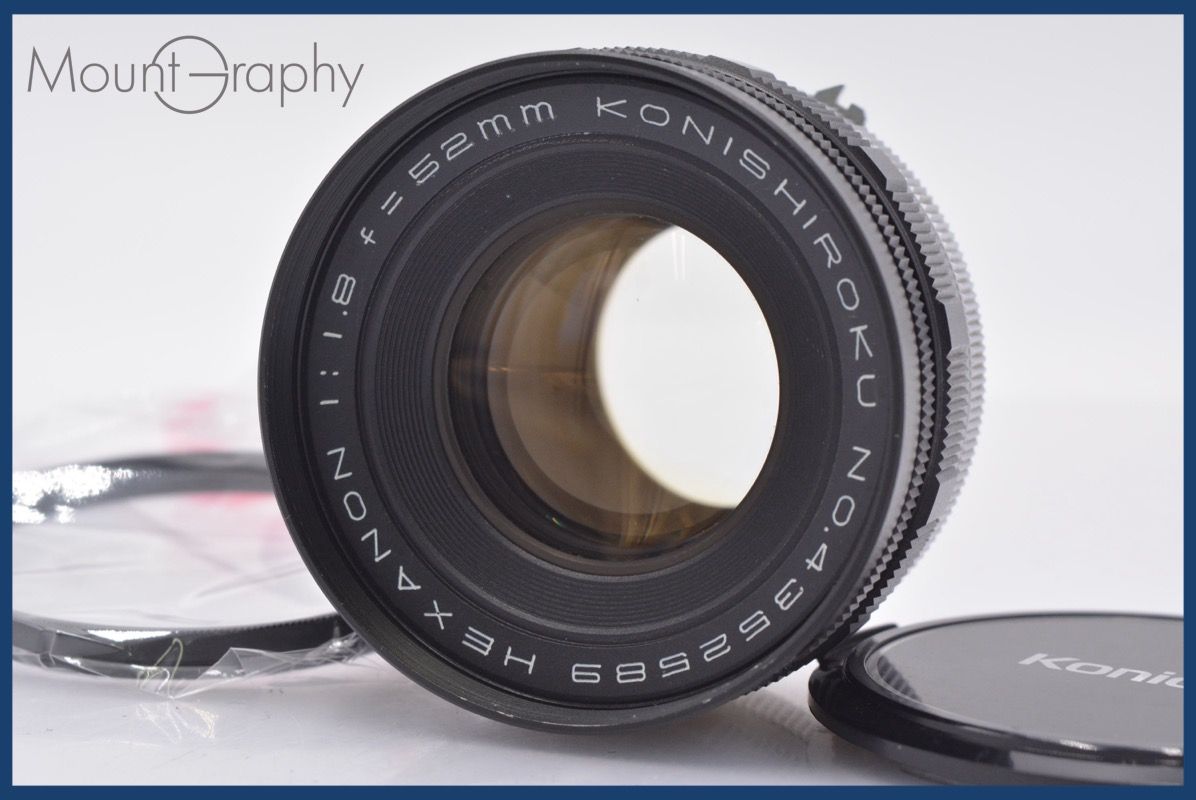 コニカ KONICA HEXANON 52 mm F 1.8 前キャップ-レンズフィルター付 同梱無料 am 2754