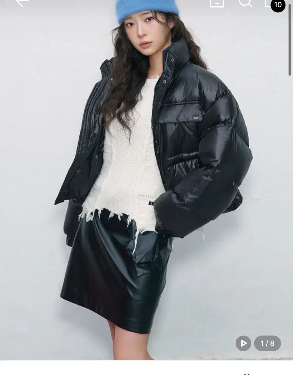 エルユーブイエム グロッシー クロップド ダック ダウン ブラック luvm Sサイズ