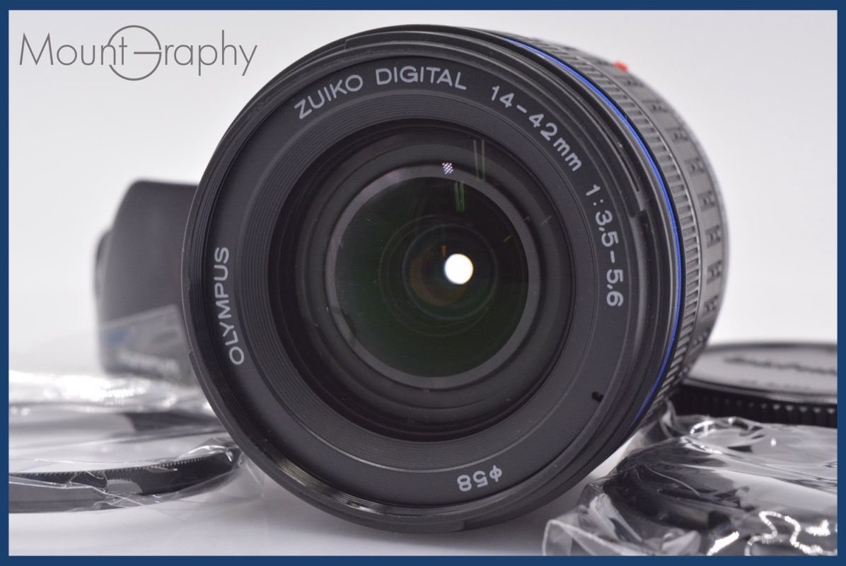 上 オリンパス OLYMPUS ZUIKO DIGITAL 14-42 mm F 3.5-5.6 ED 前後キャップ-レンズフィルター レンズフード付 am 2798