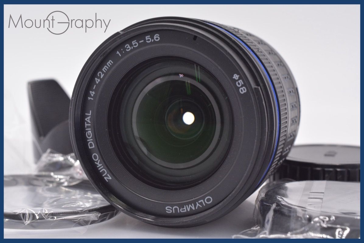 オリンパス OLYMPUS ZUIKO DIGITAL 14-42 mm F 3.5-5.6 ED 前後キャップ-レンズフィルター レンズフード付 am 2799