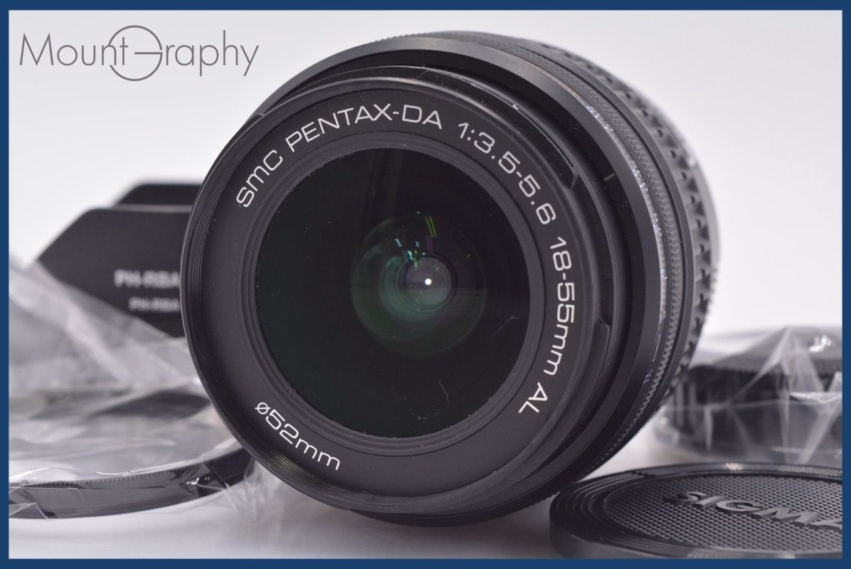 上 ペンタックス PENTAX SMC PENTAX-DA 18-55 mm F 3.5-5.6 AL 前後キャップ-レンズフィルター レンズフード付 am 2853
