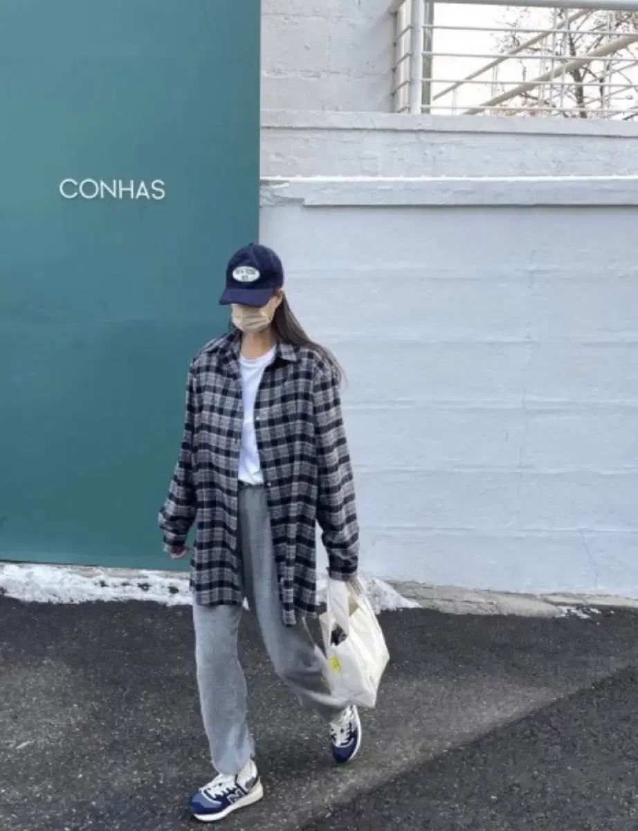 エクリス CHECK シャツ ロング丈