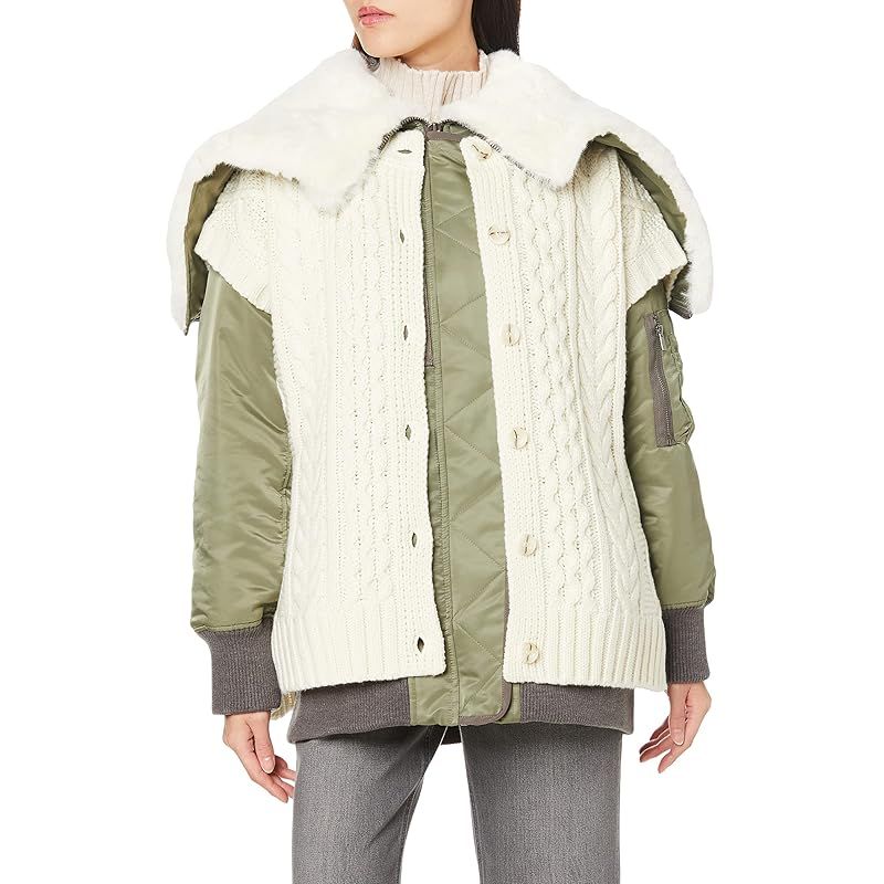 グレースコンチネンタル アウター ﾆｯﾄｺﾝﾋﾞﾐﾘﾀﾘｰｼﾞｬｹｯﾄ レディース 19 カーキ