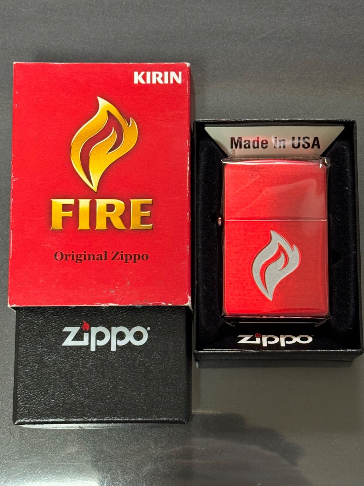 zippo キリンファイアZIPPO 非売品レアレッド色 zippo キリンファイアZIPPO 非売品レアレッド色