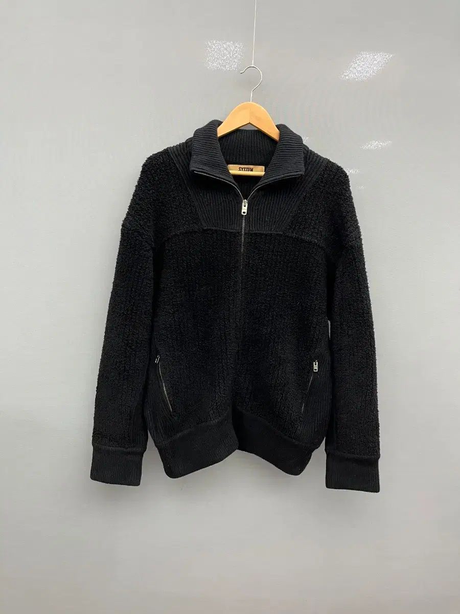 SYSTEM homme ブラック ブークレ カシミヤ ブレンド ジャケット