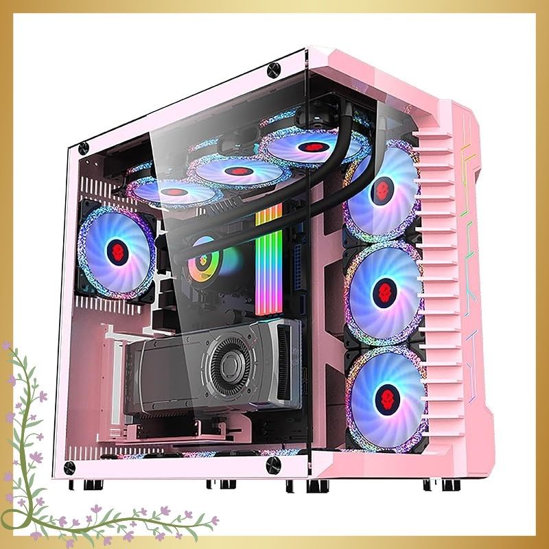 pcケース ミドルタワー ピラーレス ゲーミングpcケース 合金鋼強化ガラス ATX|M-ATX|ITX|Micro-ATXマザーボード対応 360水冷対応 ARGB LEDライトを搭載したミドルタワー型です 机箱主体には取り付け済みのLEDライトバーがあ 1
