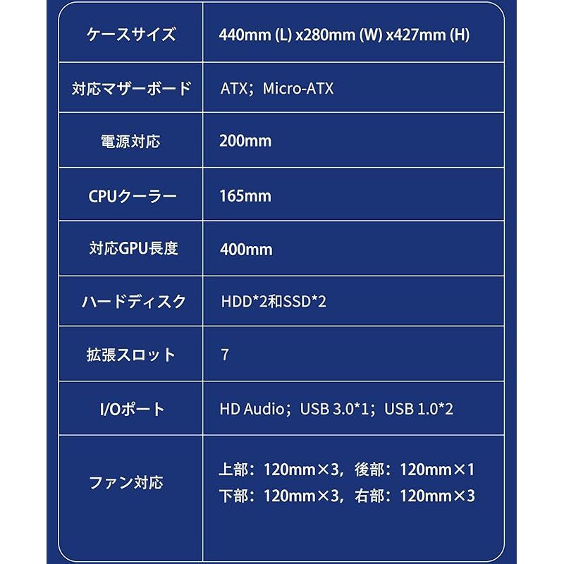 pcケース ミドルタワー ピラーレス ゲーミングpcケース 合金鋼強化ガラス ATX|ITXマザーボード対応 360水冷対応 ARGB LEDライトを搭載したミドルタワー型です 机箱主体には取り付け済みのLEDライトバーがあり ホワイト AT 0
