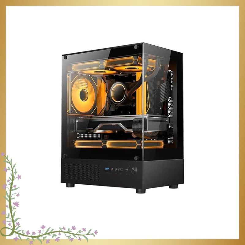 Zacoora XWmini PCケース Micro-ATX ミニタワー 強化ガラス pcケース