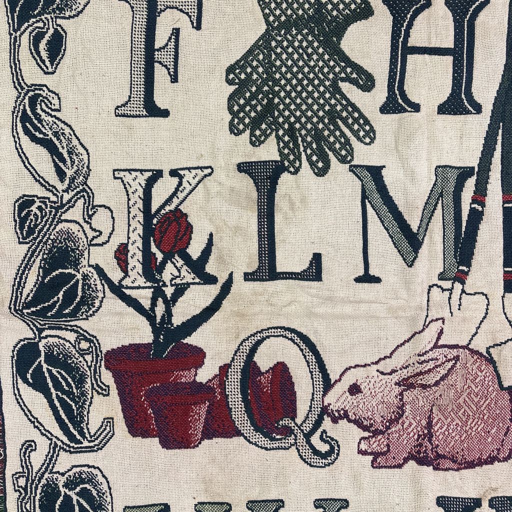 vintageラグ ブランケット マルチカバー タペストリー アルファベット