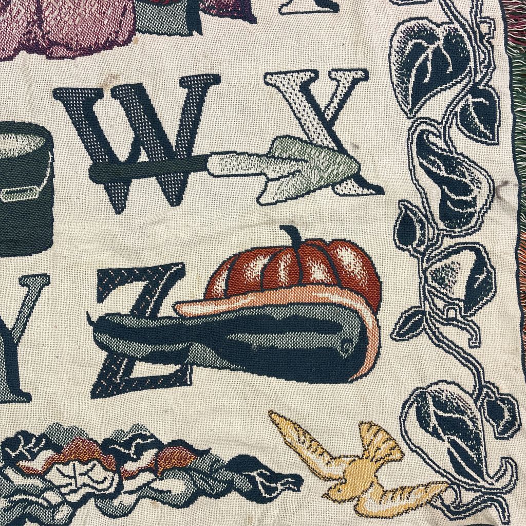 vintageラグ ブランケット マルチカバー タペストリー アルファベット