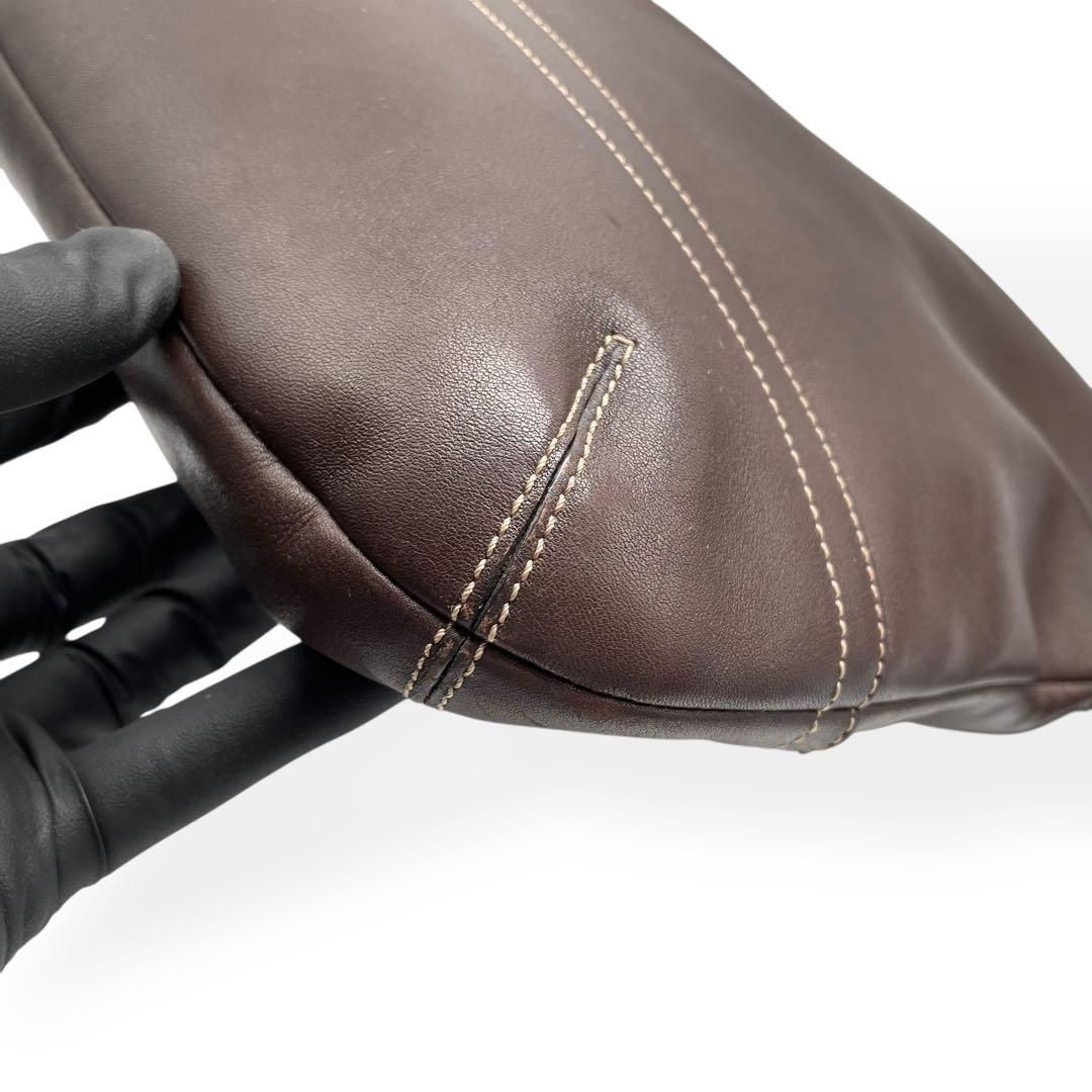 極美品 COACH コーチ ショルダーバッグ ブラウン レザー 斜め掛け