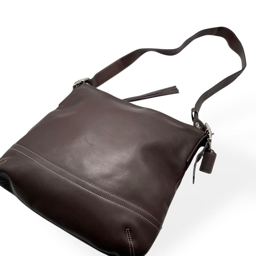 極美品 COACH コーチ ショルダーバッグ ブラウン レザー 斜め掛け