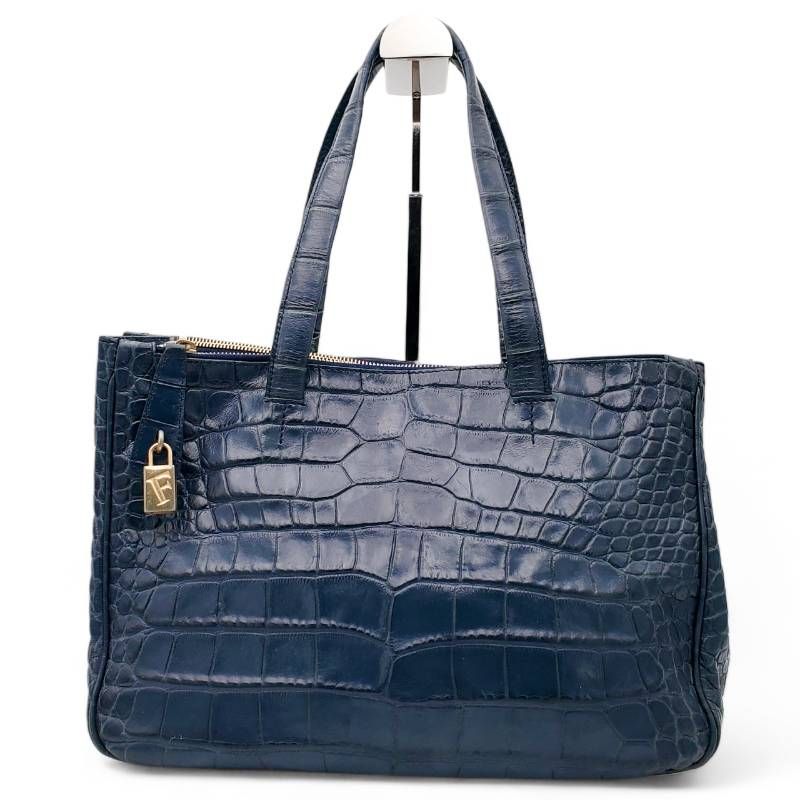 【美品】FURLA クロコ型押し　2way ショルダー　トート　バック 現行ロゴ FURLA フルラ ショルダーバッグ トートバッグ 2way レザー 本革 クロコ