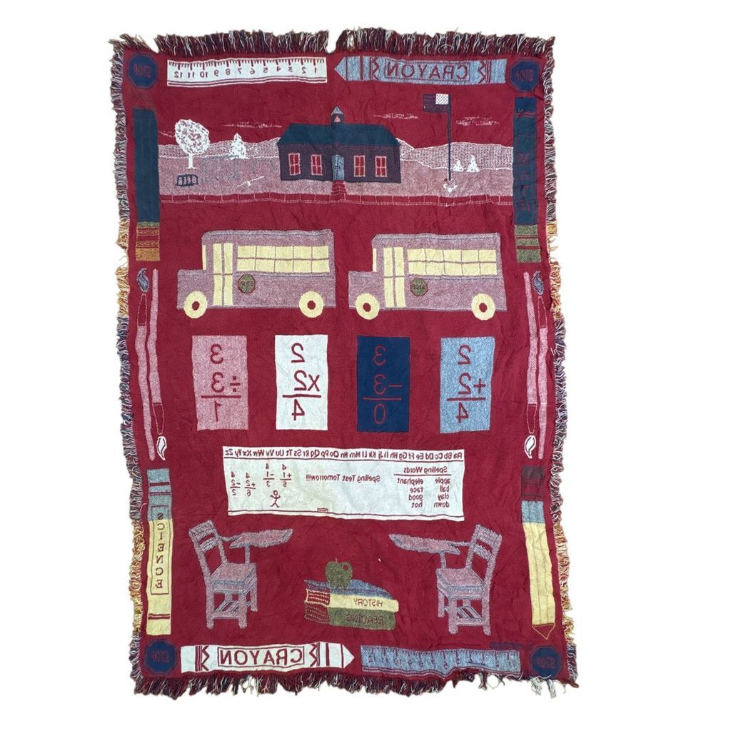 vintageラグ ブランケット マルチカバー タペストリー バス クレヨン