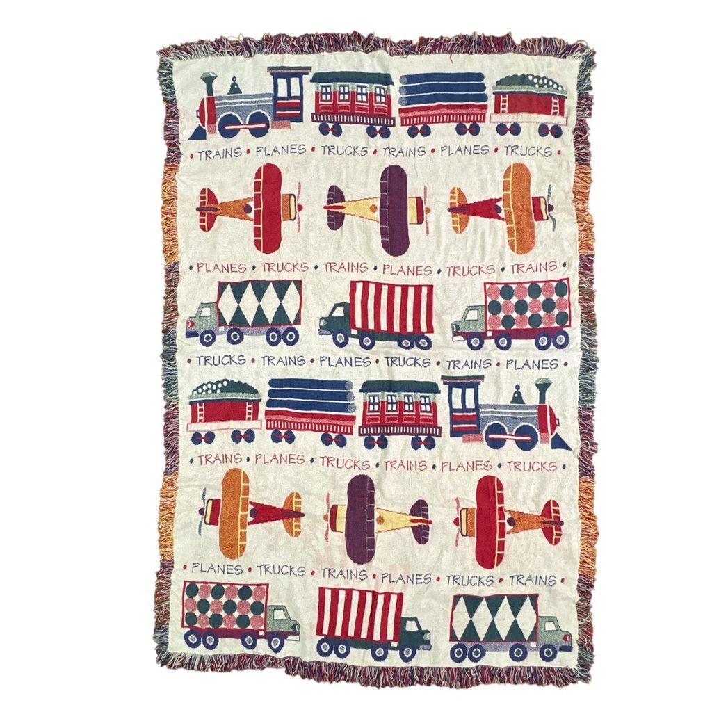 vintageラグ ブランケット マルチカバー タペストリー バス クレヨン