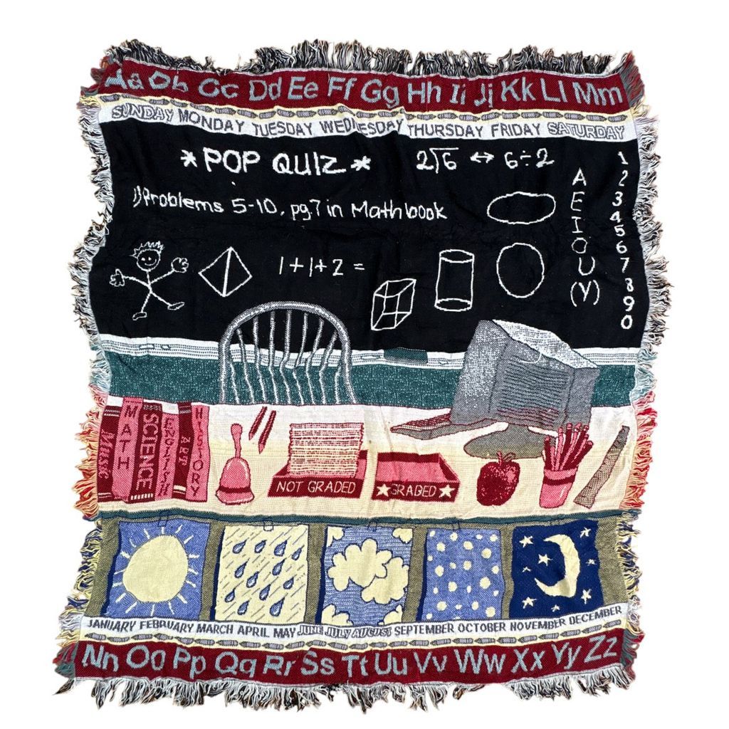 vintageラグ ブランケット マルチカバー タペストリー 勉強 天気 アルファベット Study Weather Rug Throw Blanket 2368