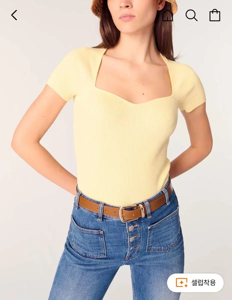 マージュ スウィートハート リブド ニット トップス