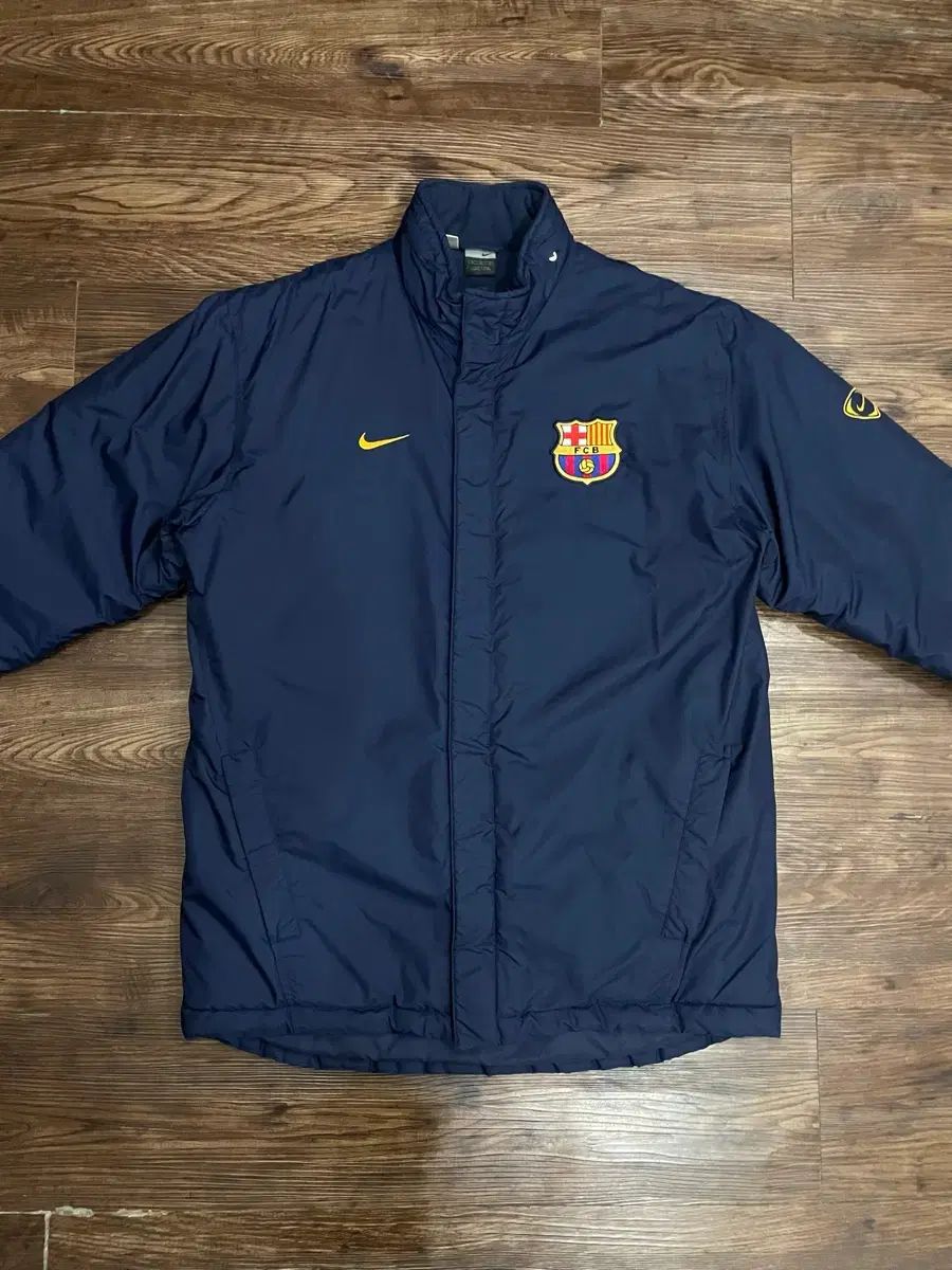 03-04 NIKE FC バルセロナ ベンチ コート ダウン ジャケット ネイビー