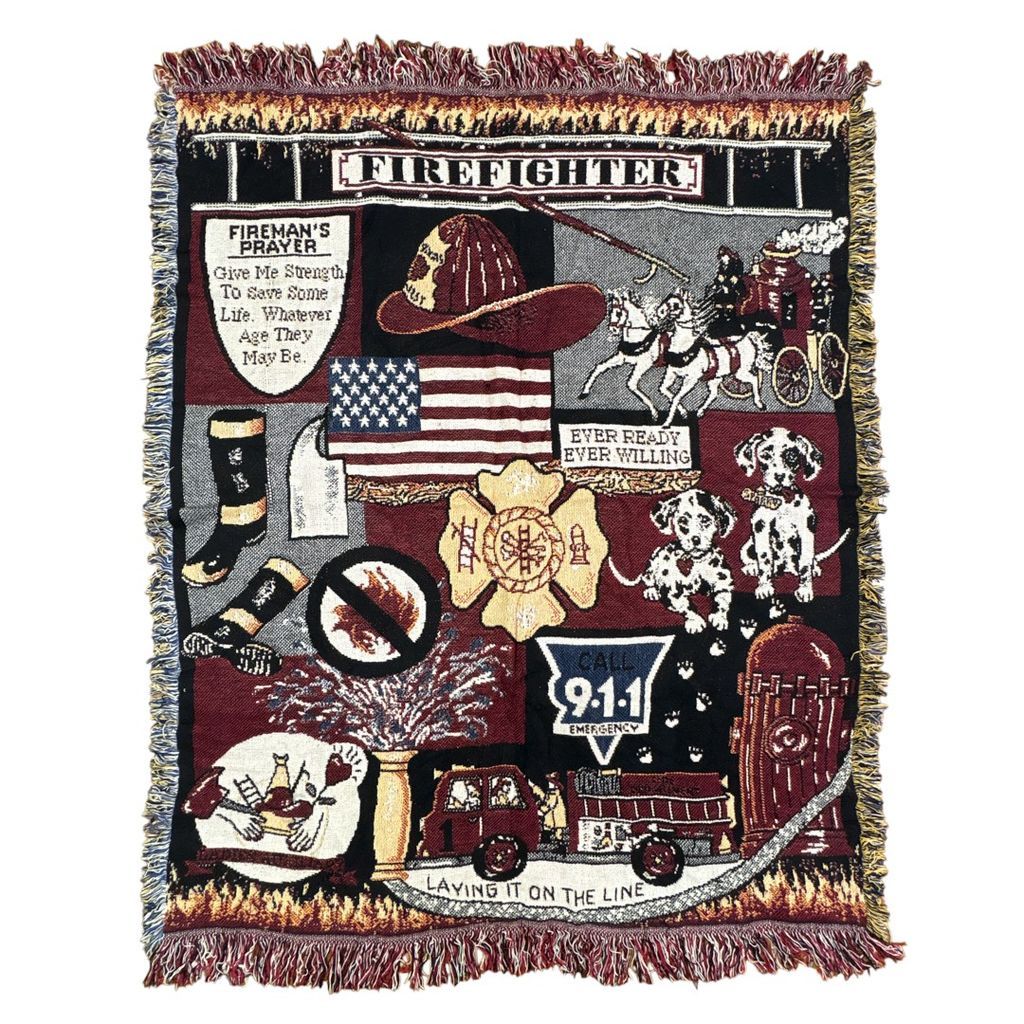 ラグ ブランケット マルチカバー タペストリー 消防車 星条旗 ダルメシアン アニマル 白馬 911 動物 Fire Department Rug Throw Blanket 2375