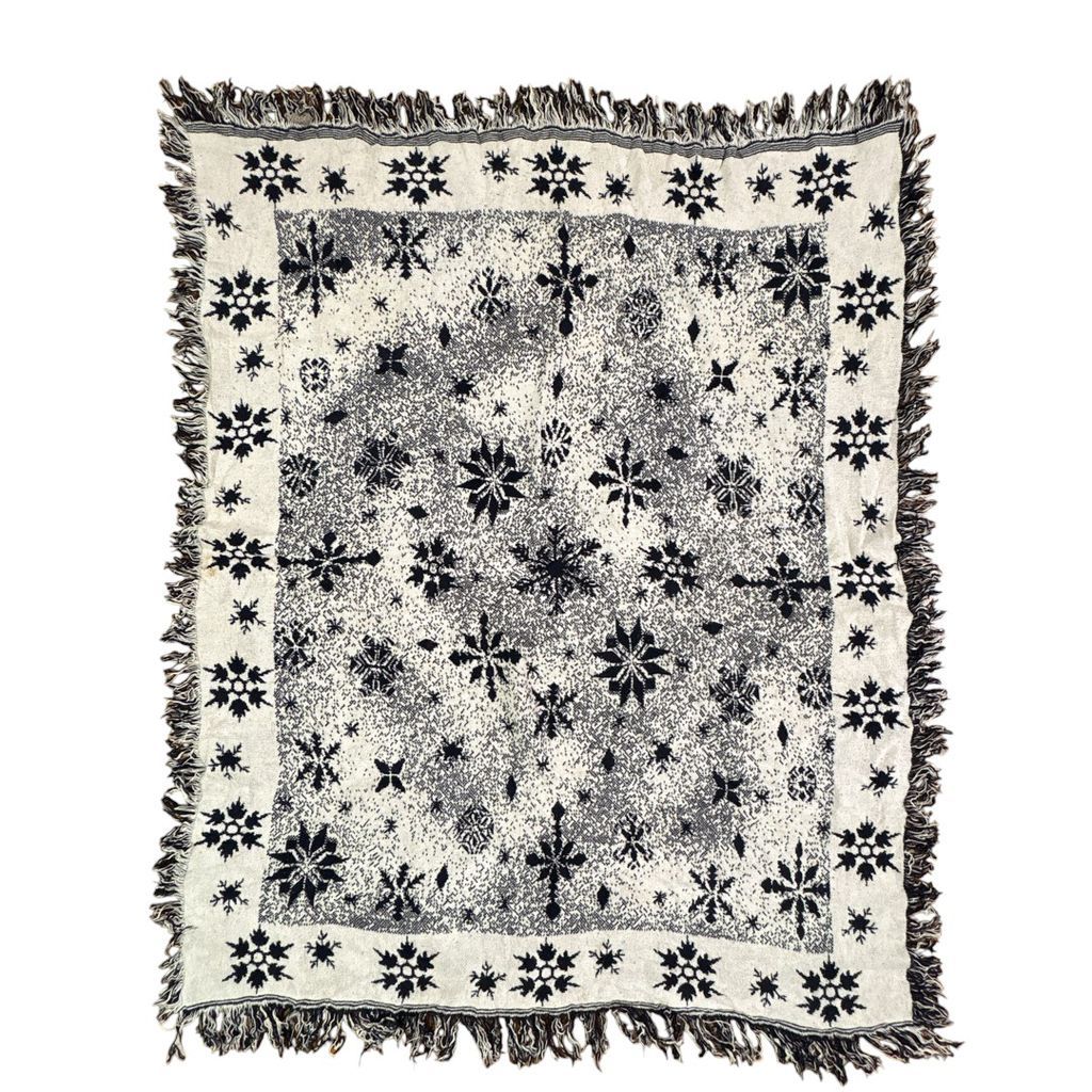 vintageラグ ブランケット マルチカバー タペストリー 雪の結晶