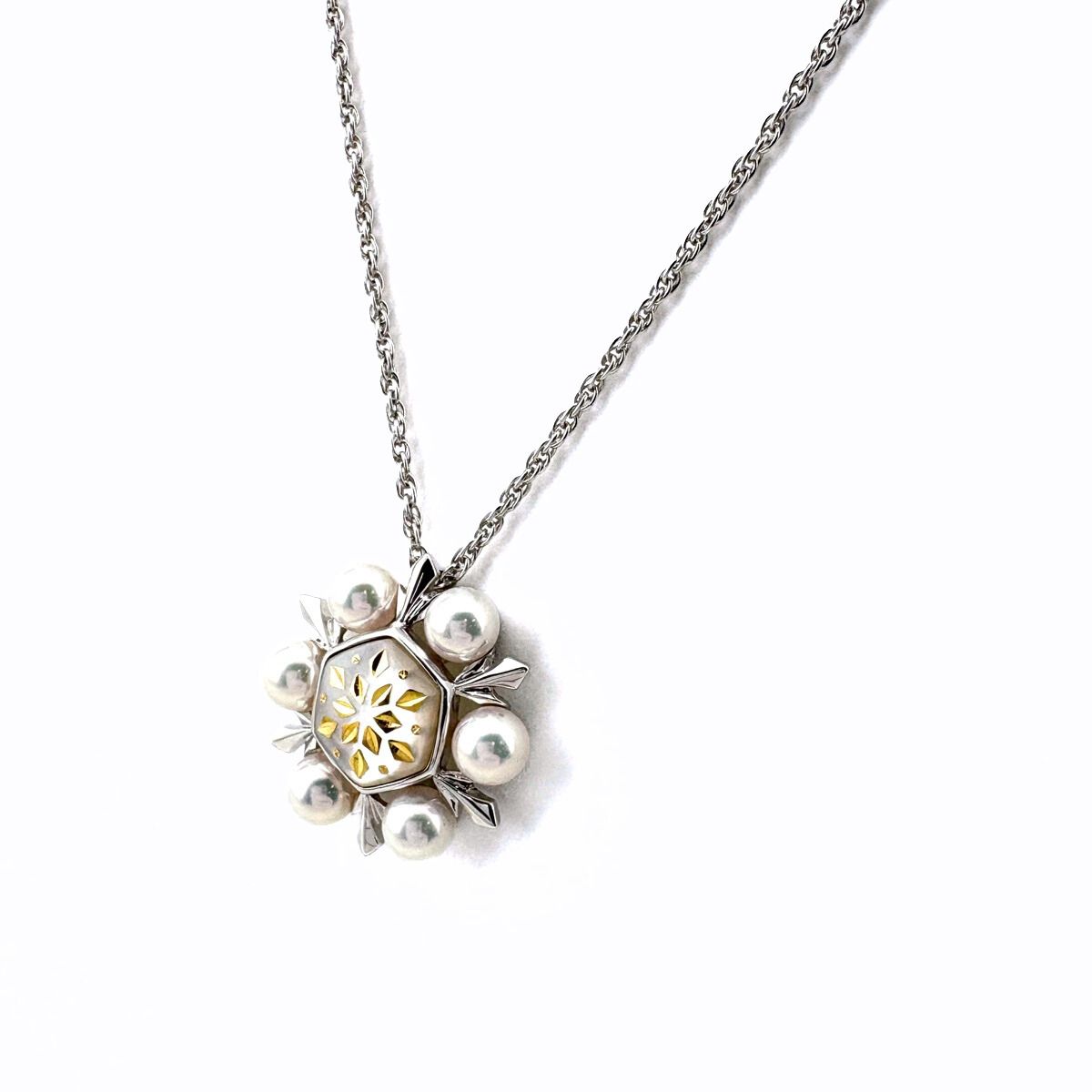 ミキモト ピクウェ ネックレス WG ホワイトゴールド ペンダント 真珠 K 18 パール レディース