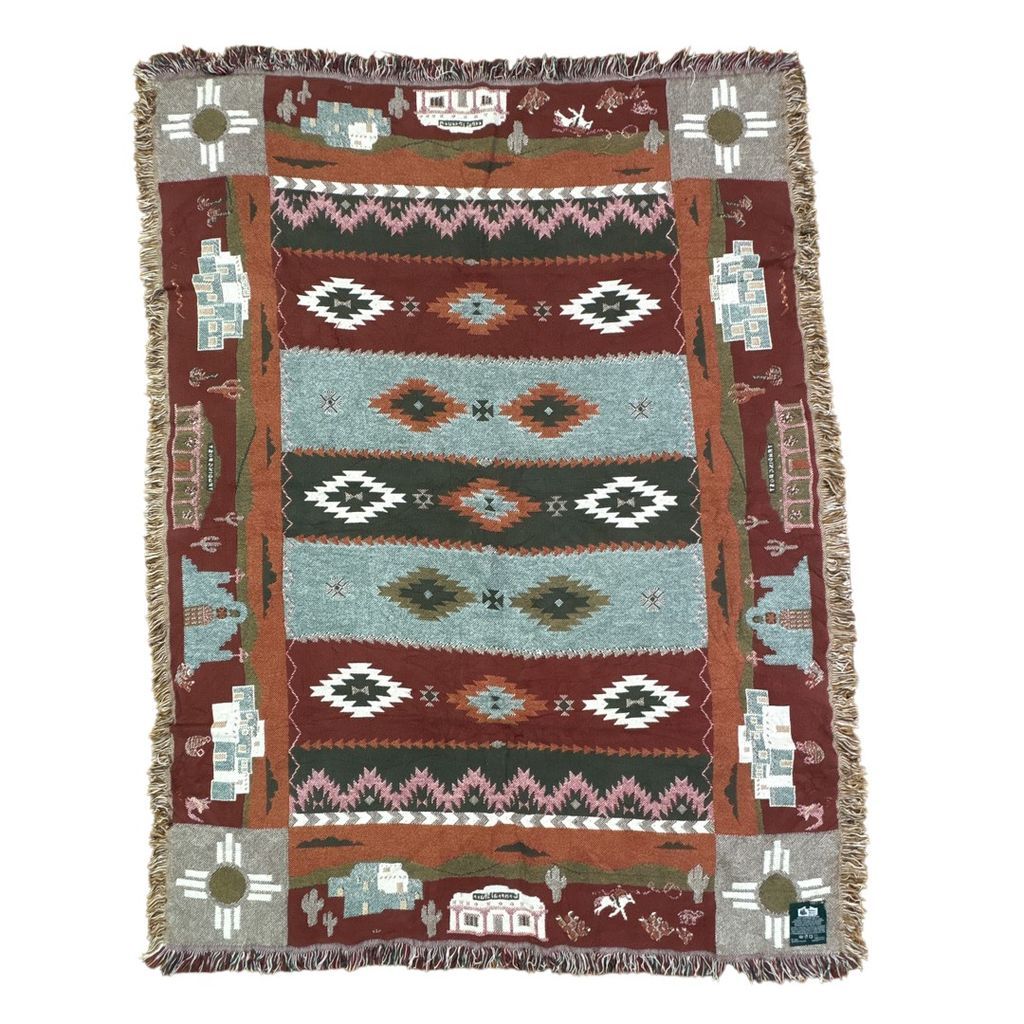 vintageラグ ブランケット マルチカバー タペストリー USA製 MADE IN