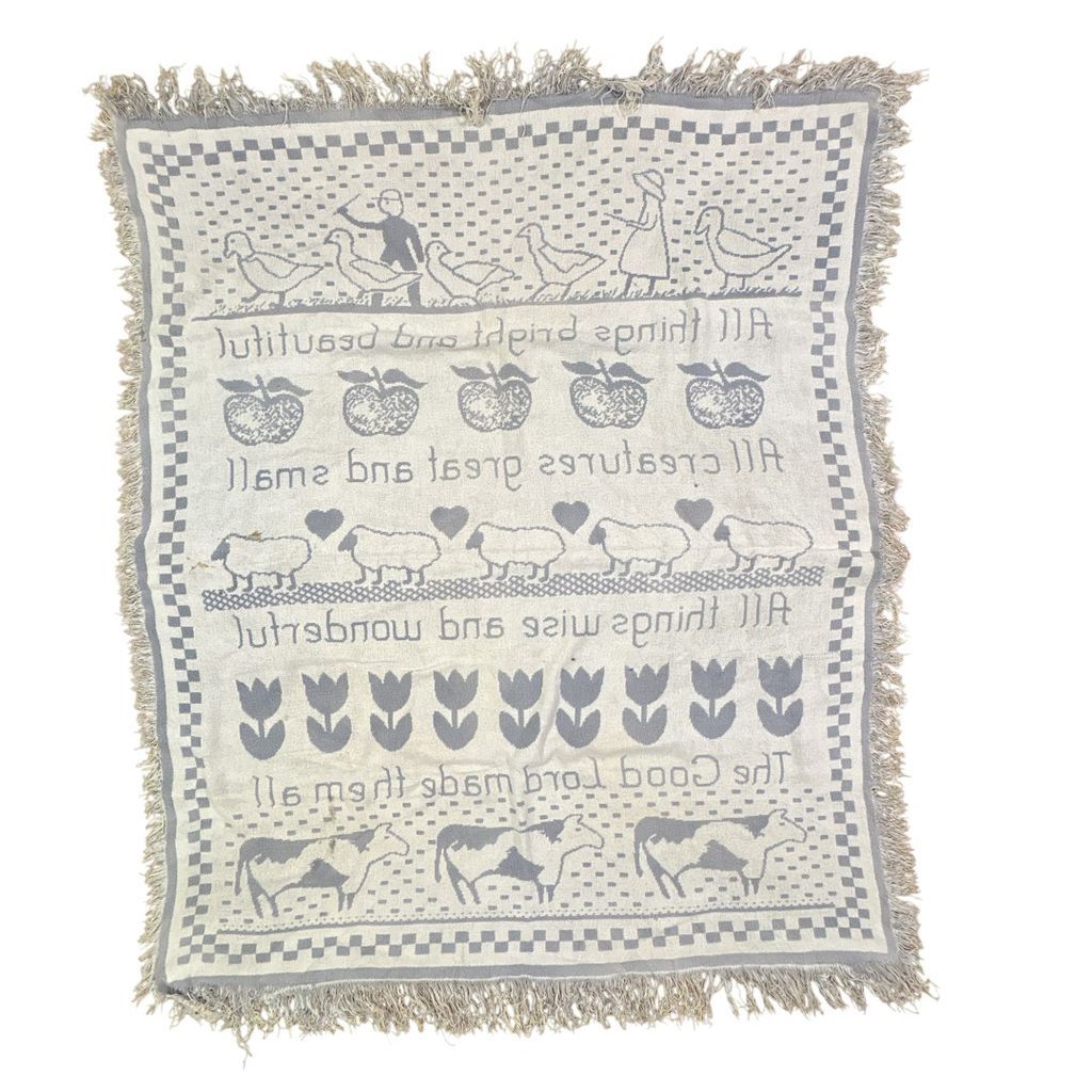 vintageラグ ブランケット マルチカバー タペストリー アヒル 動物