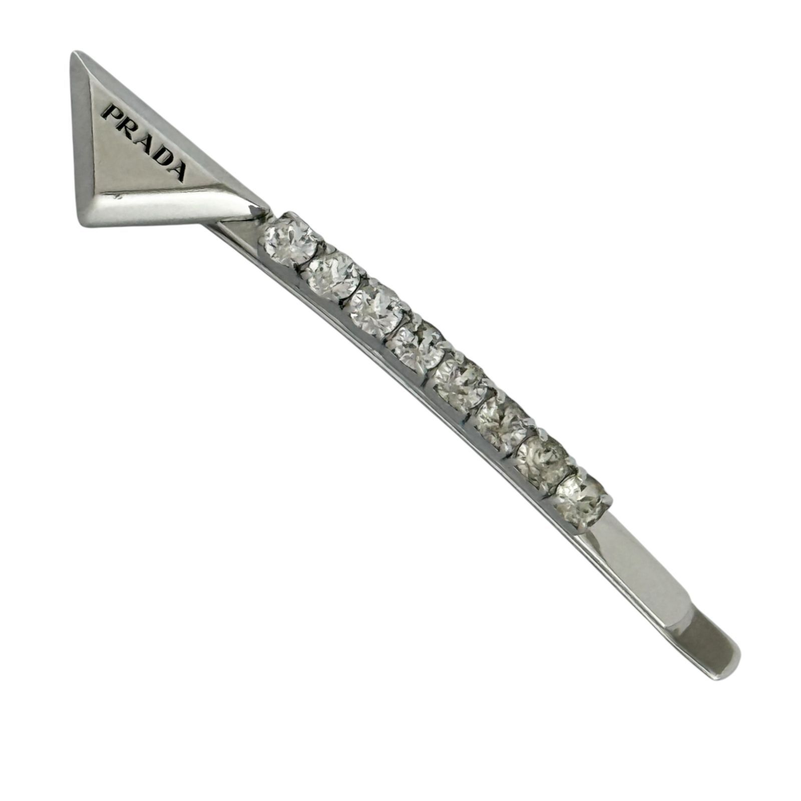 プラダ レディース ヘアピン ヘアクリップ バレッタ ビジュー のみ 銀色
